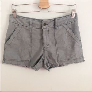 FREE PEOPLE Gray Frayed Pocket Shorts
